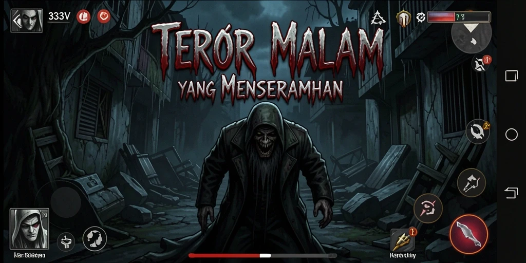 Tangkapan layar gameplay menyeramkan dari 333V yang menunjukkan suasana yang mencekam.