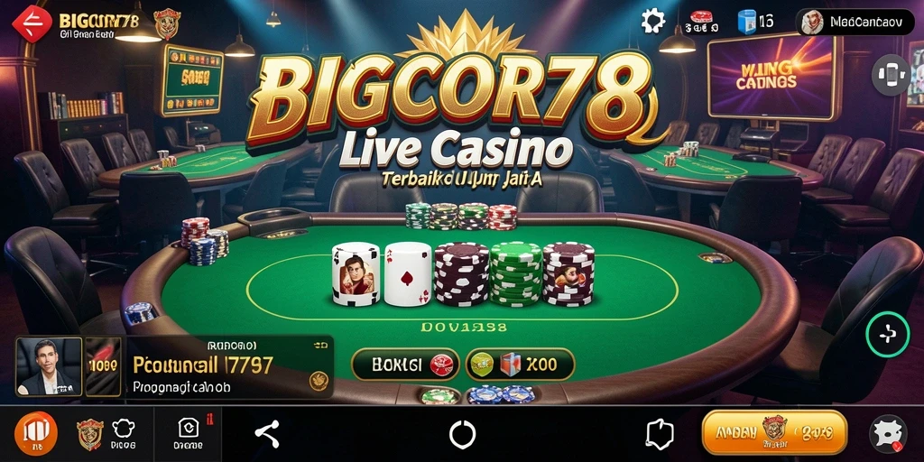 Tampilan screenshot gameplay Live Casino yang mendebarkan di BIGCOR78.