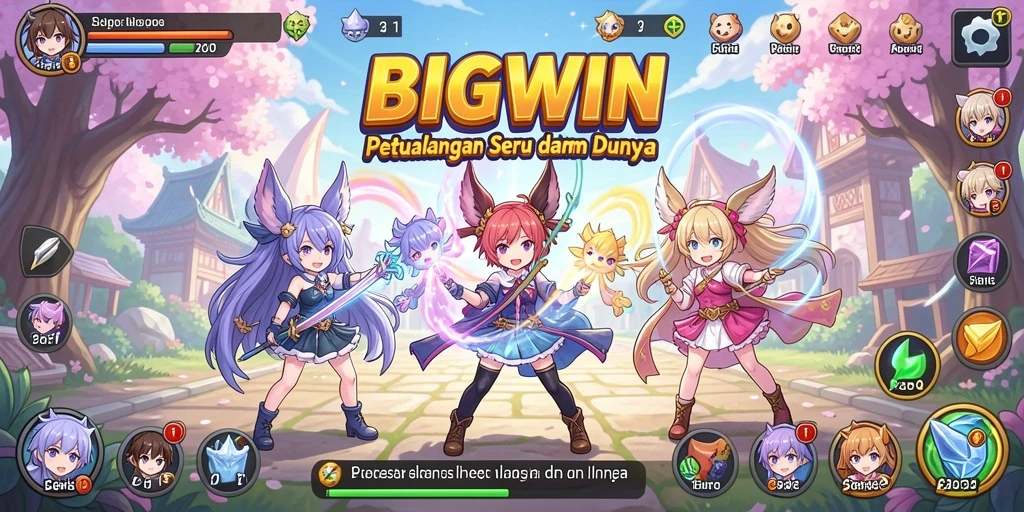 Tampilan gameplay seru dalam dunia anime yang menawan.