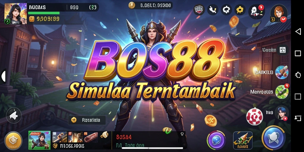 Screenshot utama gameplay BOS88 menampilkan aksi seru dalam simulasi.