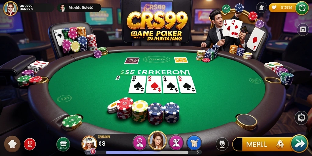 Tampilan gameplay Poker yang menegangkan di CRS99.
