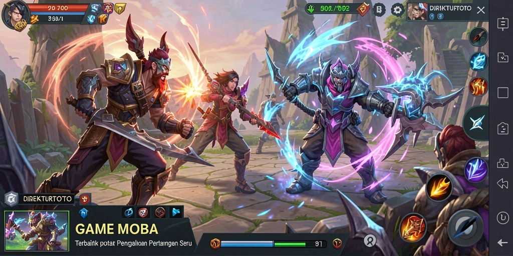 Gameplay epik di DIREKTURTOTO saat pemain bertempur.