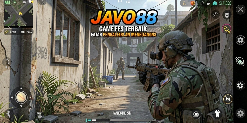 Tangkapan layar dari aksi menegangkan dalam game FPS JAVO88.