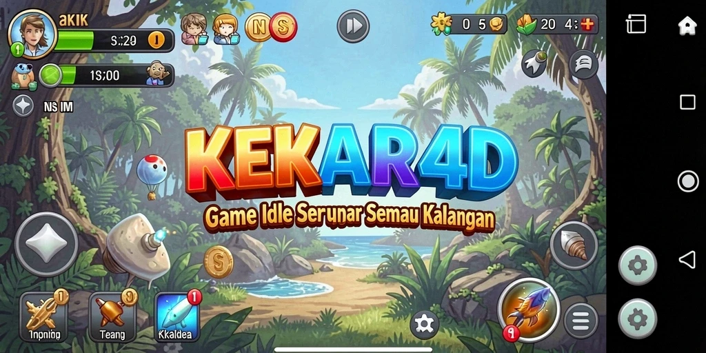 Tangkapan layar gameplay menarik dari KEKAR4D yang menunjukkan kemajuan dalam permainan Idle.