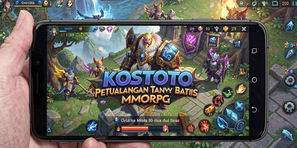 Gameplay KOSTOTO dengan pemandangan dunia fantastis yang menakjubkan.