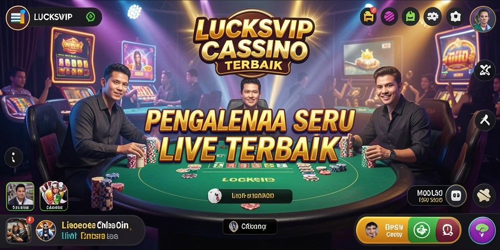 Screenshot gameplay LUCKSVIP yang menggambarkan suasana kasino langsung.