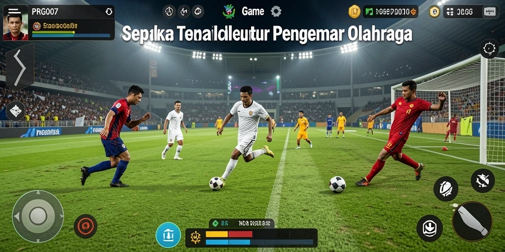 Tampilan gameplay PRG007 yang mendebarkan dalam pertandingan sepak bola.