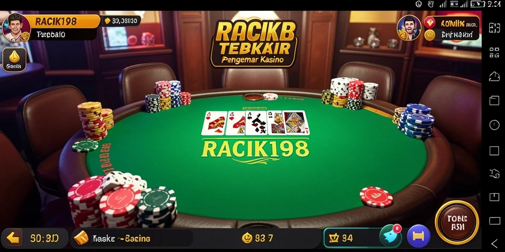 Screenshot menunjukkan momen seru dalam permainan Poker RACIK198.
