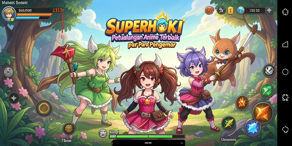 Tangkapan layar SUPERHOKI menampilkan aksi seru dalam dunia Anime.