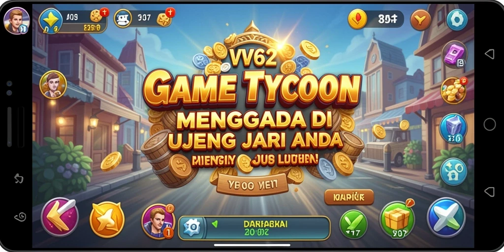 Screenshot VV62 menampilkan gameplay Tycoon yang menarik dan dinamis.