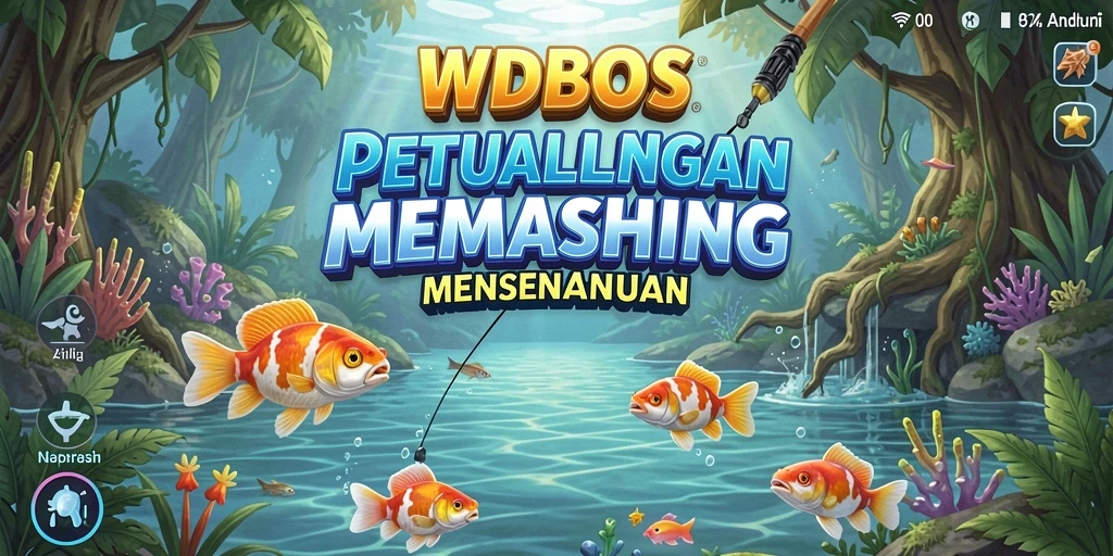 Tampilan gameplay WDBOS yang menampilkan keindahan memancing di berbagai lokasi.