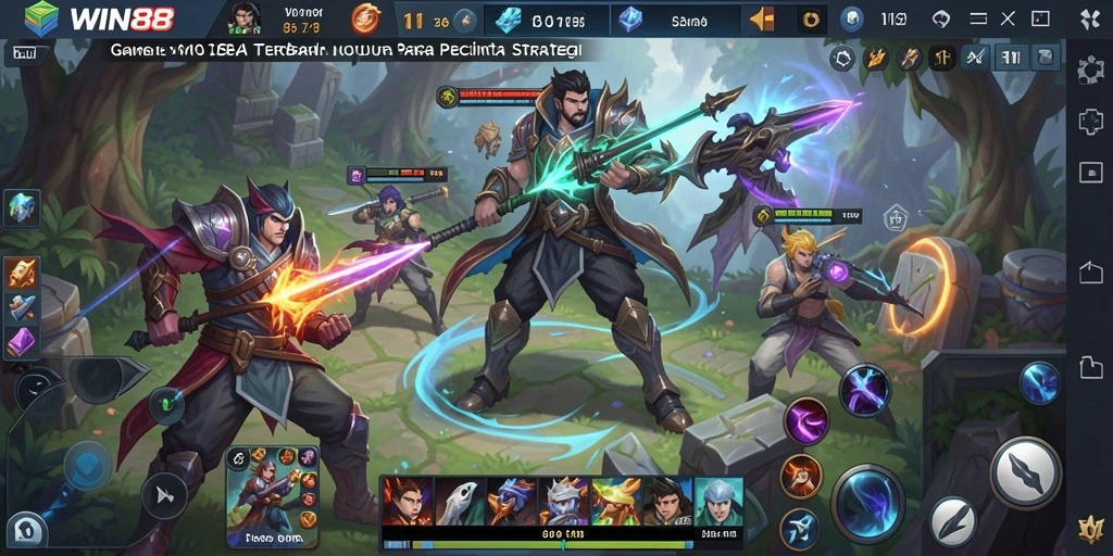 Screenshot gameplay WIN88 menampilkan pertempuran seru antar pemain.